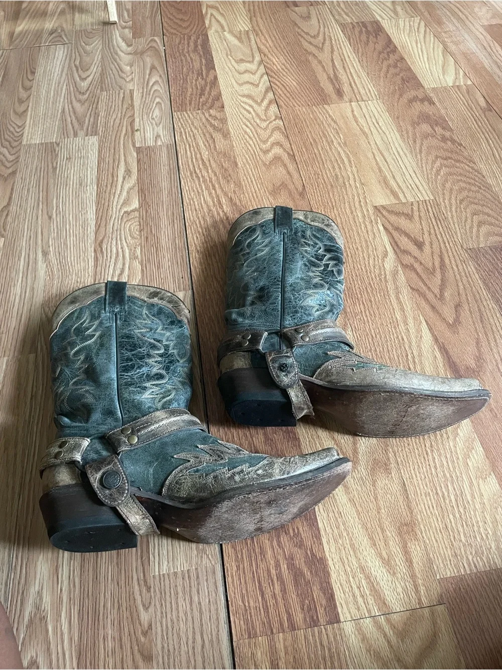 STETSON Outlaw Harness Boots Distressed Dark   Charcoal Blue Gray Men US 9.5 D